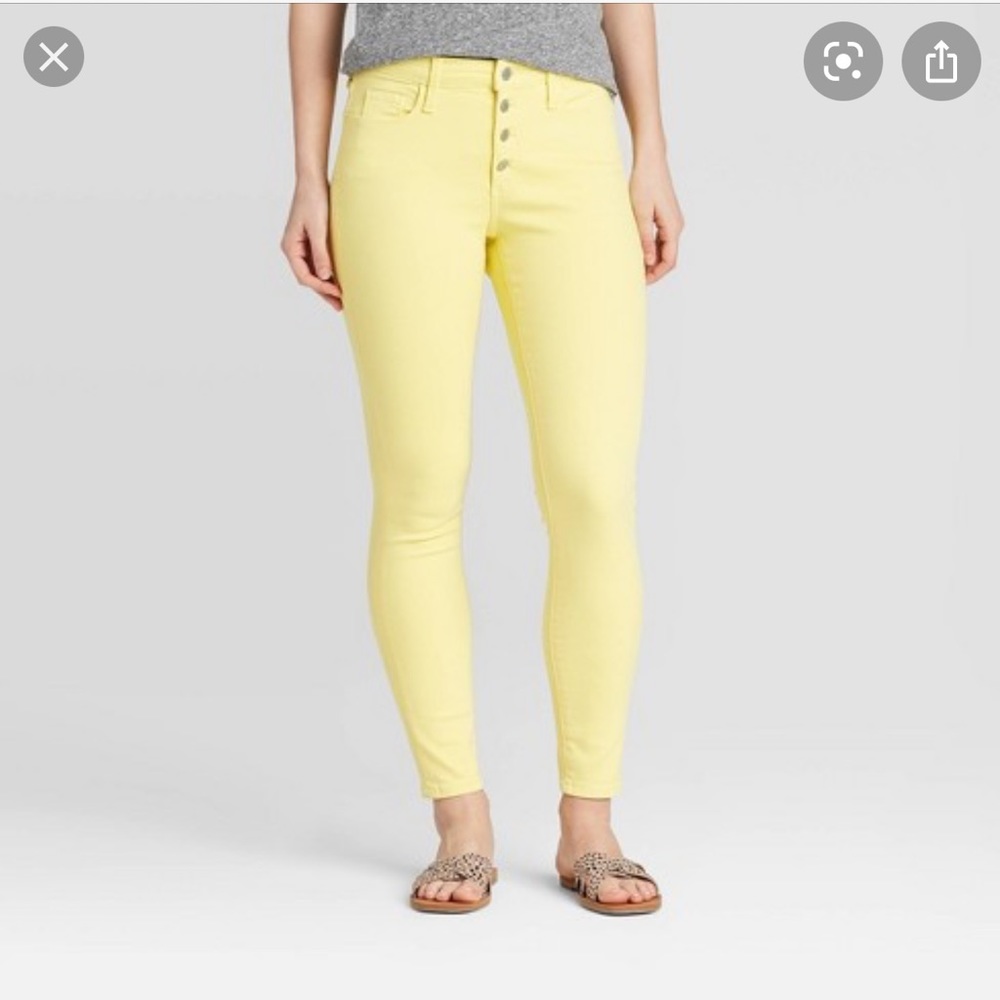 Yellow High Rise Skinny Jeans